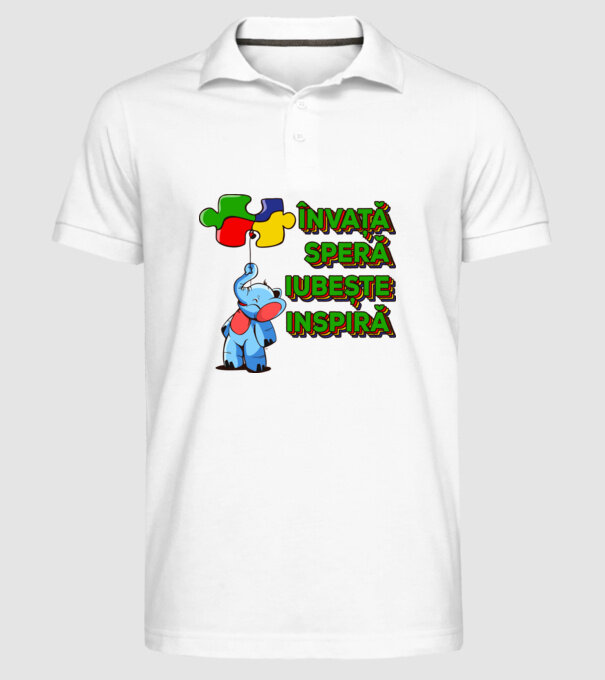 Învață, speră, iubește, inspiră model alb pe tricou