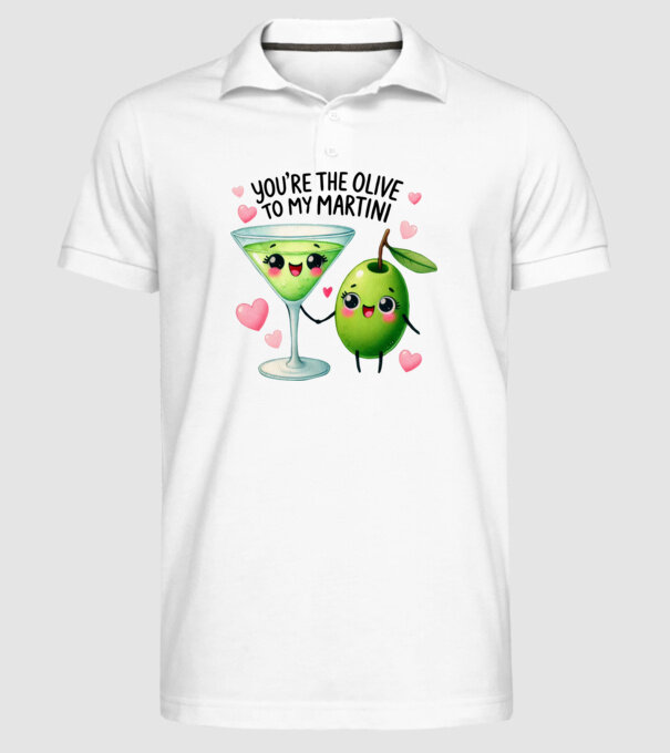 Olive to my Martini model alb pe tricou
