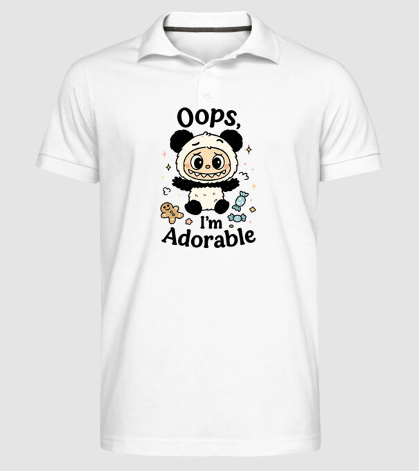 Oops, I'm adorable model alb pe tricou