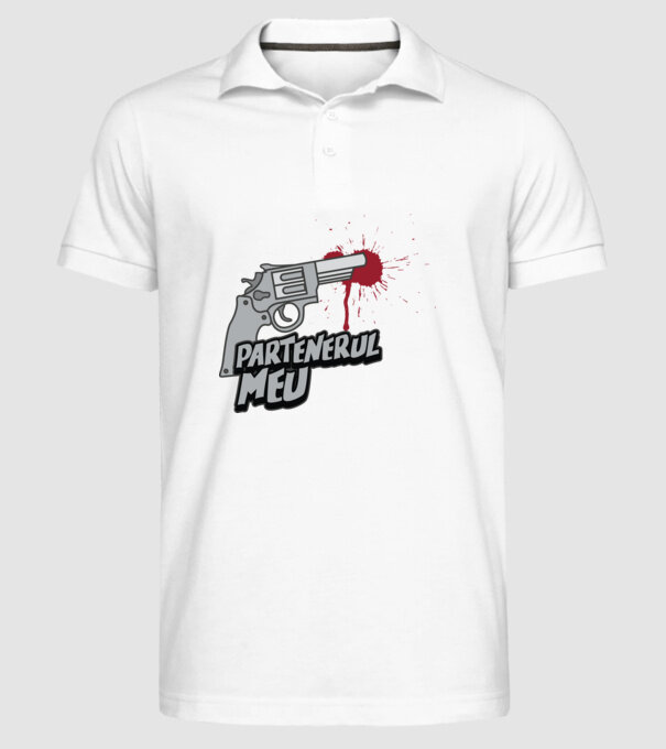 partenerul meu model alb pe tricou
