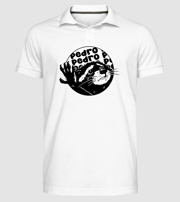Pedro circle model alb pe tricou