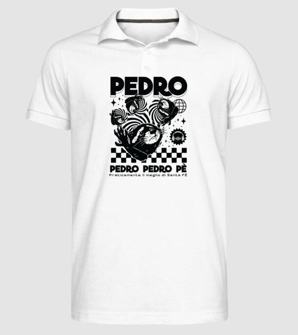 Pedro techno model alb pe tricou