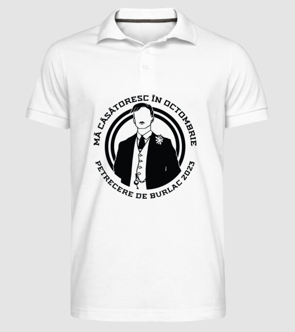 Petrecere de burlac octombrie model alb pe tricou