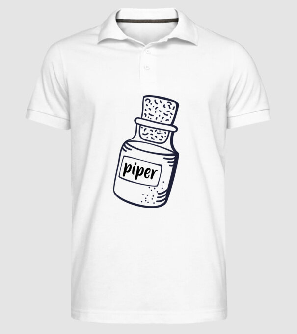 piper model alb pe tricou