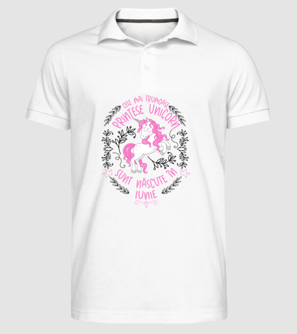 Cele mai frumoase prințese unicorn sunt născute în Iunie model alb pe tricou