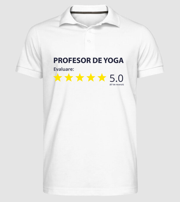 profesor de yoga evaluare model alb pe tricou