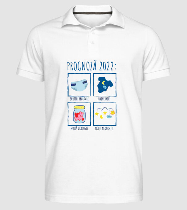 Prognoză 2022: scutece murdare, haine mici, multă dragoste, nopți nedormite model alb pe tricou