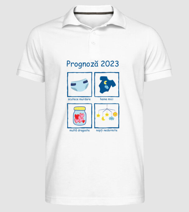 Prognoză 2023 model alb pe tricou