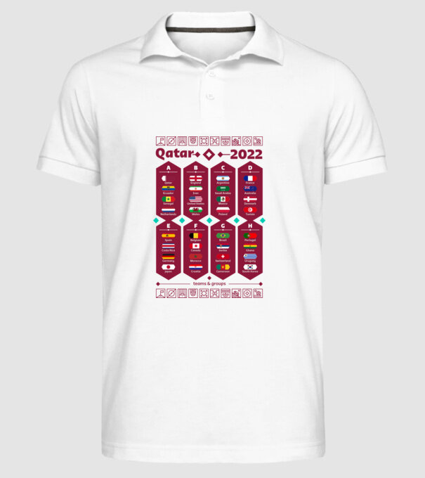 Qatar 2022 teams - groups white model alb pe tricou