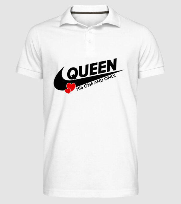 Queen model alb pe tricou