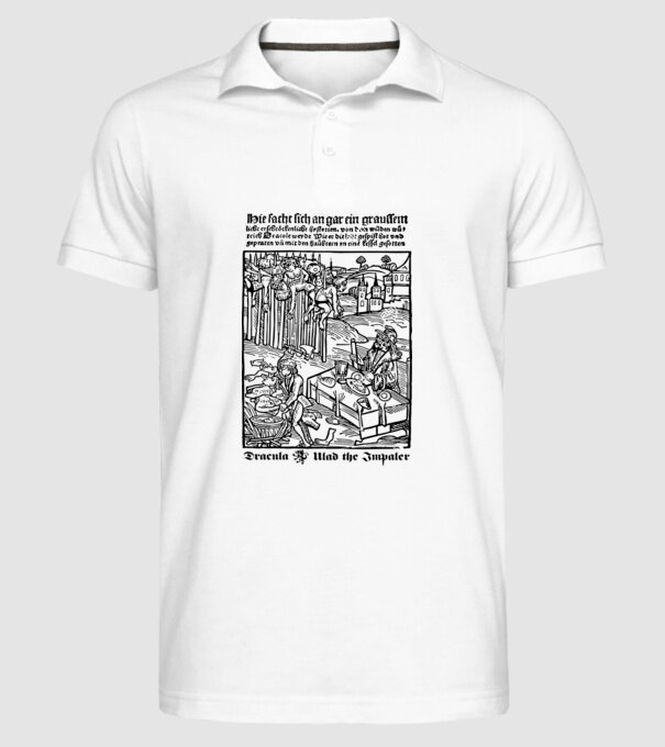România dracula dark model alb pe tricou