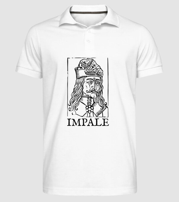 România dracula impale model alb pe tricou