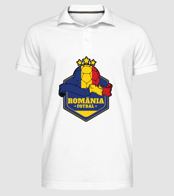 România Fotbal model alb pe tricou