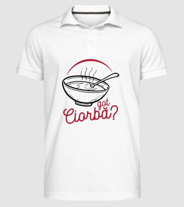 România Got ciorbă model alb pe tricou