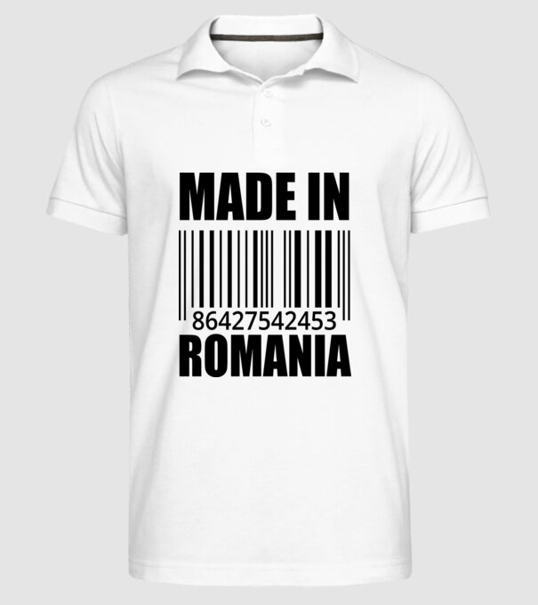 România made in model alb pe tricou