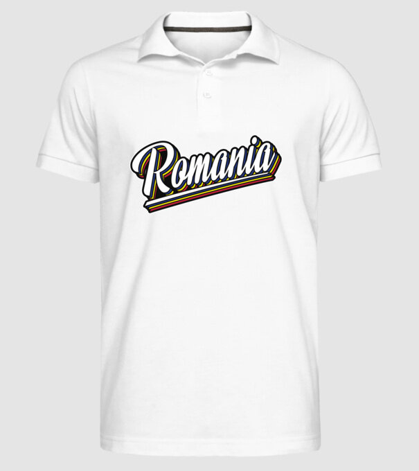 România retro model alb pe tricou
