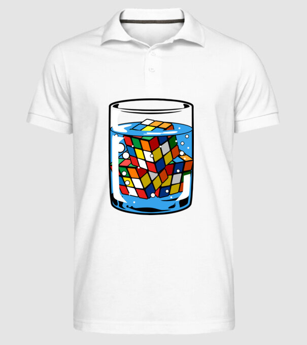 Rubik Ice model alb pe tricou