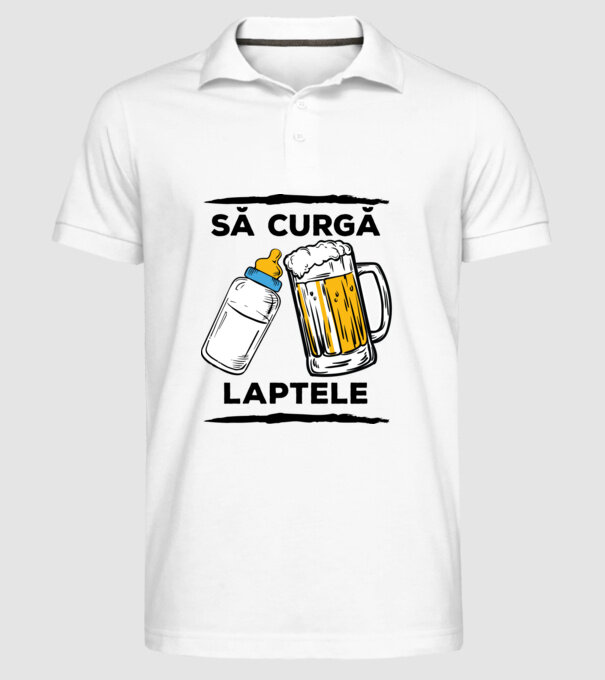 să curgă laptele! model alb pe tricou