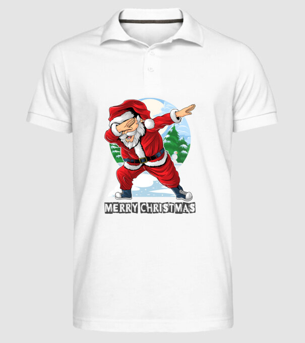 Santa merry christmas model alb pe tricou