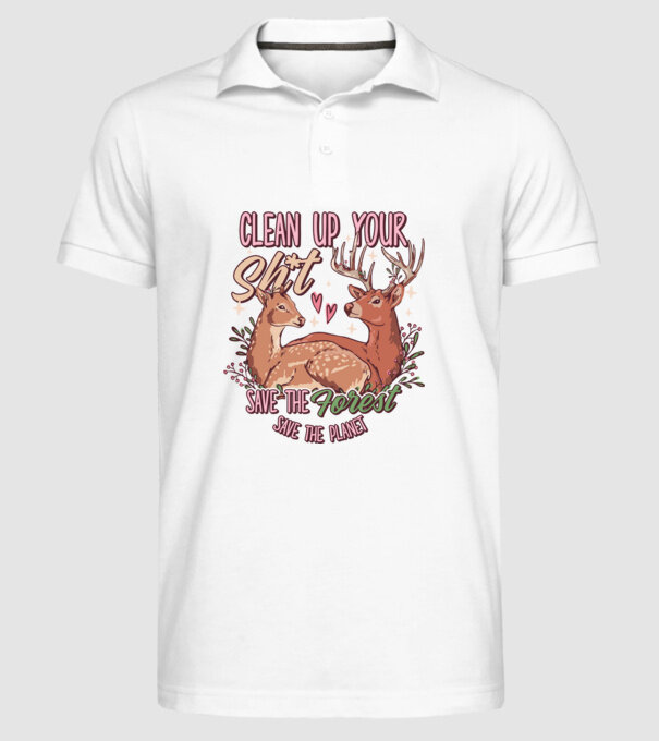 Save the forest model alb pe tricou