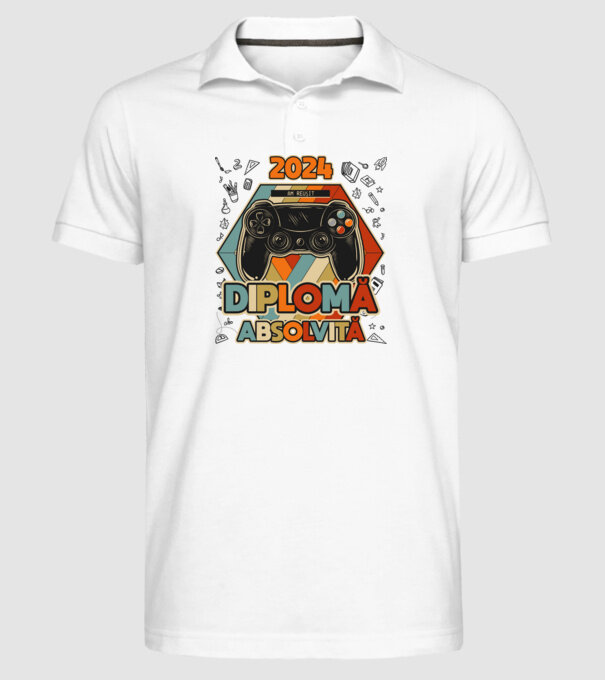 școala generală diplomă model alb pe tricou
