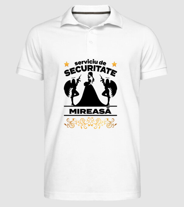 serviciu de securitate mireasă model alb pe tricou