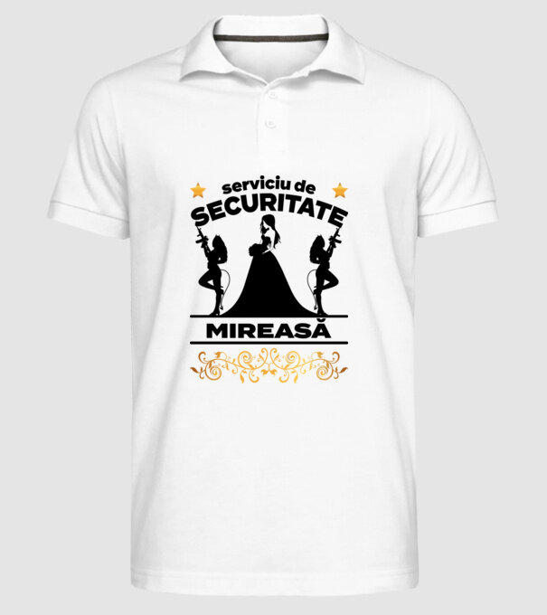 serviciu de securitate mireasă model alb pe tricou