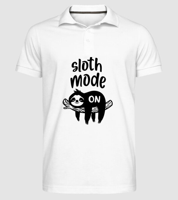 Sloth mode on model alb pe tricou