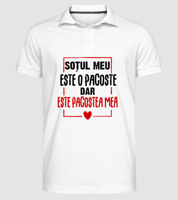 soțul meu este o pacoste model alb pe tricou