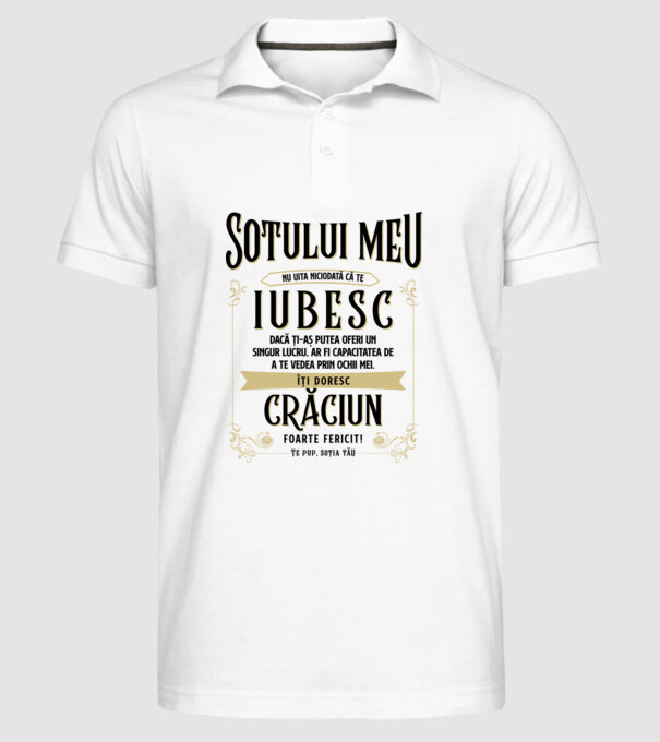 Soțului meu model alb pe tricou