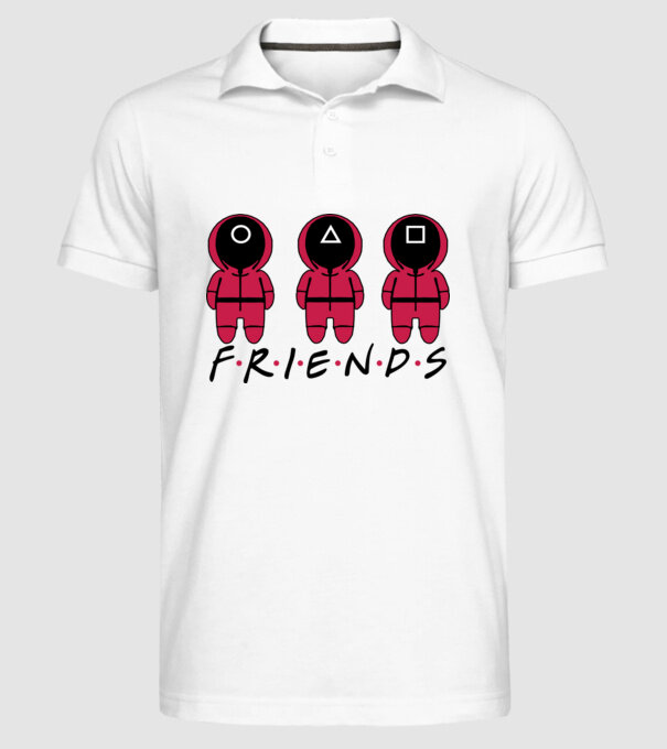 squid game friends model alb pe tricou