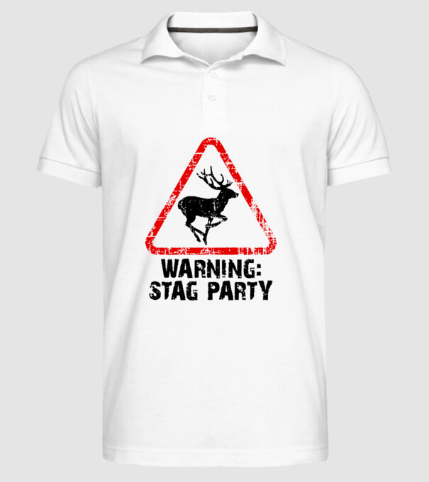 Stag Party model alb pe tricou