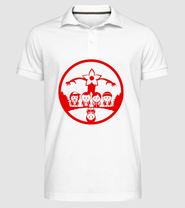 stranger things cartoon model alb pe tricou