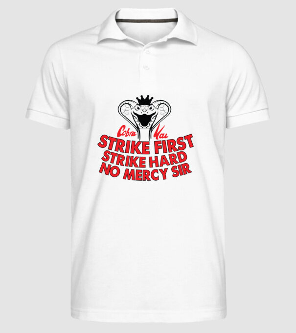 Strike first strike hard logo model alb pe tricou