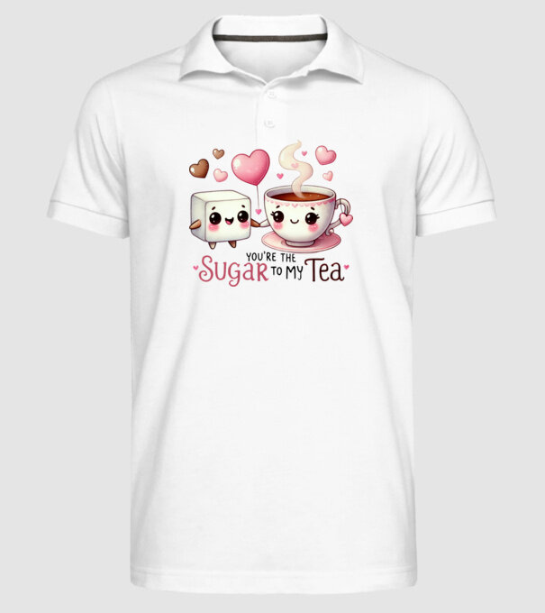 Sugar to my Tea model alb pe tricou