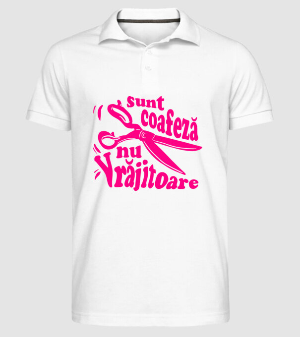 sunt coafeză, nu vrăjitoare model alb pe tricou