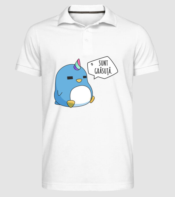 sunt grăsuță model alb pe tricou