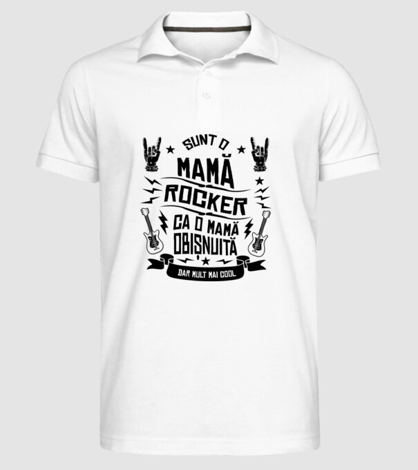 Sunt o mamă rocker, ca o mamă obișnuită, dar mult mai cool model alb pe tricou
