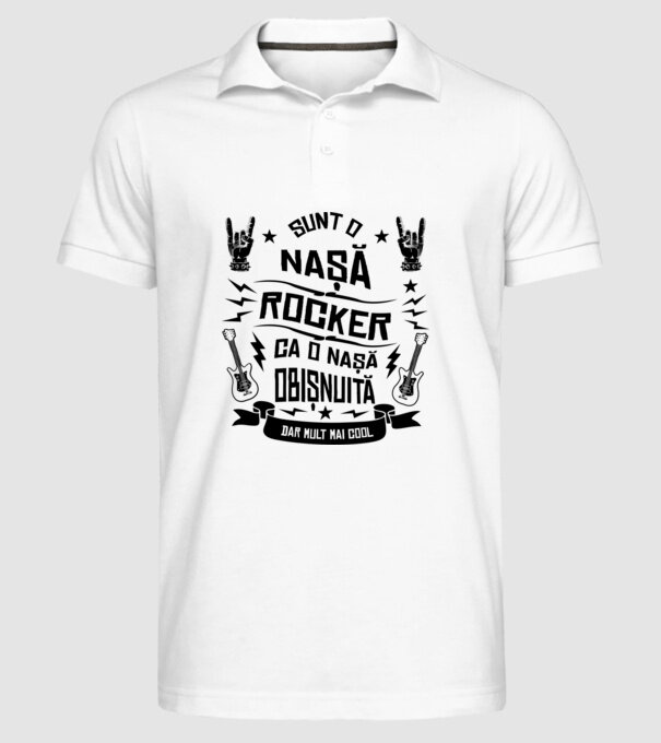 Sunt o nașă rocker, ca o nașă obișnuită, dar mult mai cool model alb pe tricou