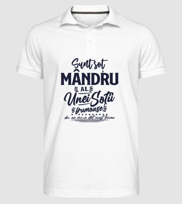 Sunt soț mândru al unei soții frumoase - da, ea mi-a dat acest tricou model alb pe tricou