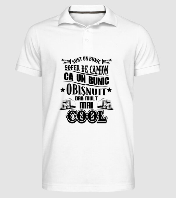 sunt un bunic de șofer de camion, ca un bunic obișnuit, dar mult mai cool model alb pe tricou