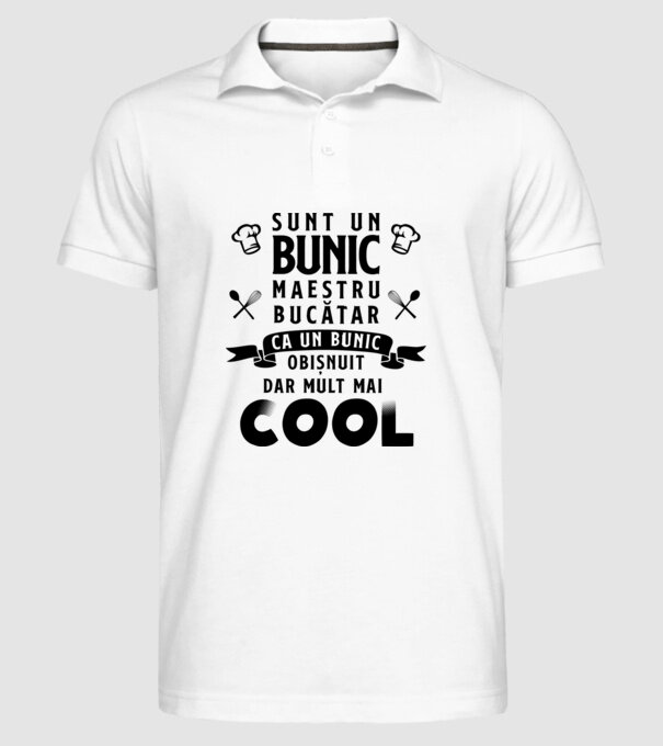 sunt un bunic maestru bucătar, ca un bunic obișnuit, dar mult mai cool model alb pe tricou