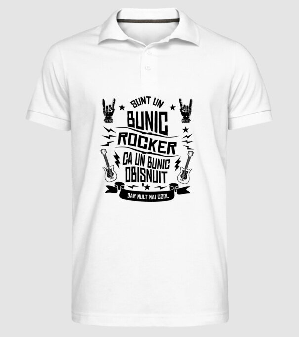Sunt un bunic rocker, ca un bunic obișnuit, dar mult mai cool model alb pe tricou