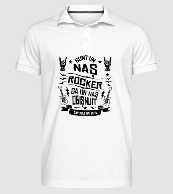 Sunt un naș rocker, ca un naș obișnuit, dar mult mai cool model alb pe tricou