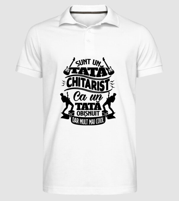 Sunt un tată chitarist, ca un tată obișnuit, dar mult mai cool model alb pe tricou