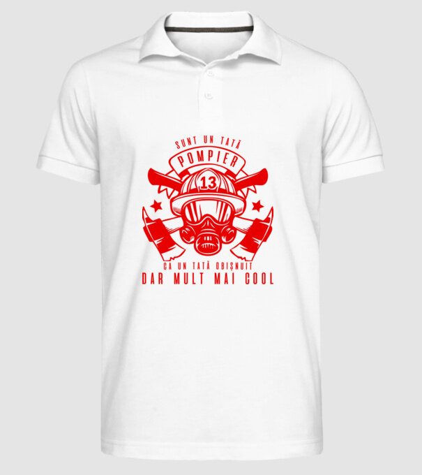 sunt un tată pompier, ca un tată obișnuit, dar mult mai cool model alb pe tricou