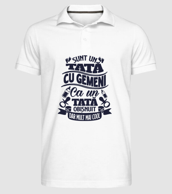 Sunt un tată cu gemeni, ca un tată obișnuit, dar mult mai cool model alb pe tricou