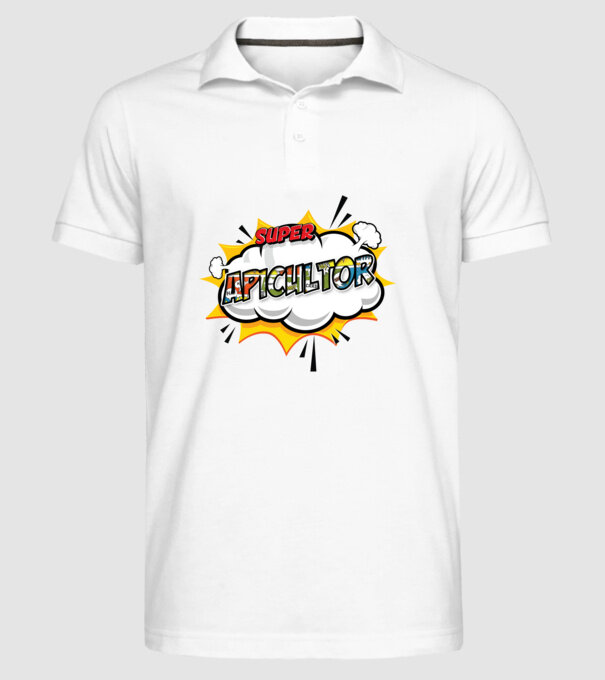 Super Apicultor model alb pe tricou
