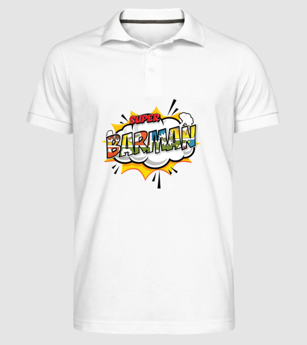 Super Barman model alb pe tricou