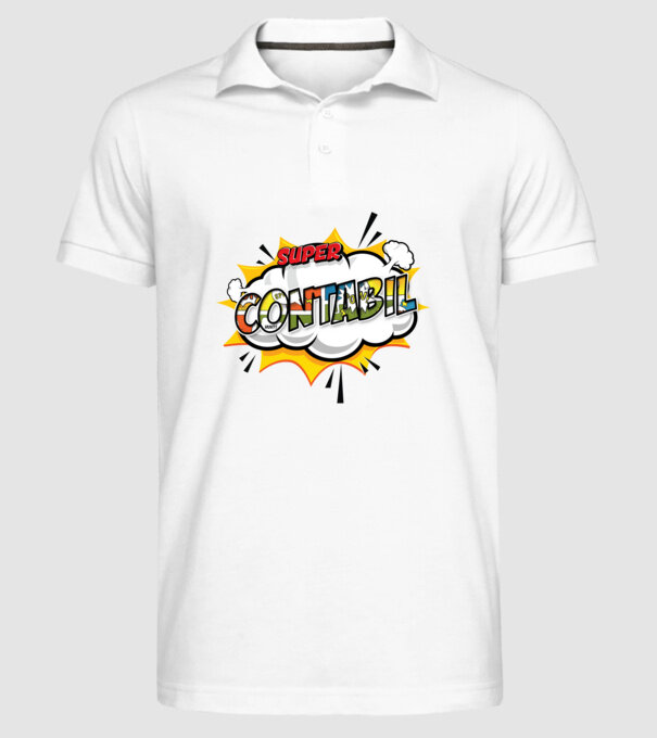 Super Contabil model alb pe tricou